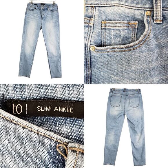 Talbots Jeans Womens Size 10 Slim Ankle Mid Rise Stretch Light Wash - Picture 1 of 9